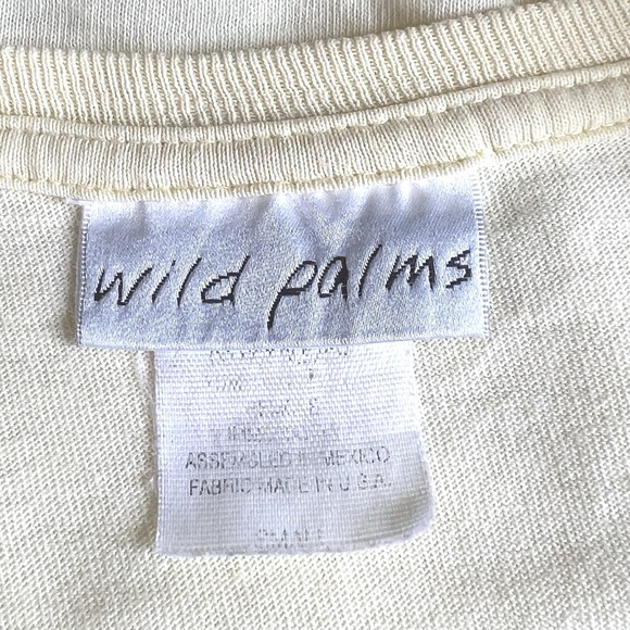 Vintage Wild Palms "Maine" Souvenir T-Shirt Yellow Embroidered Sun Graphic‎ Sz S - Picture 4 of 5